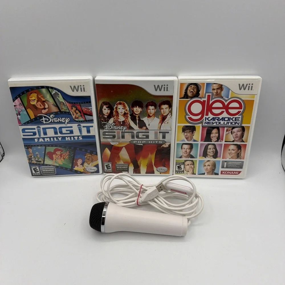Disney Sing It: Family Hits (Wii) Glee Pop Hits With Microphone TESTED
